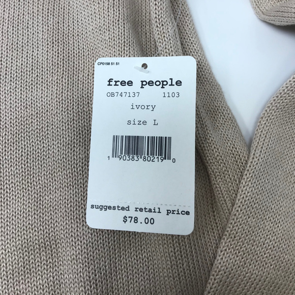 NWT Free People Time After Time Sweater Ivory SZ L - Picture 4 of 5